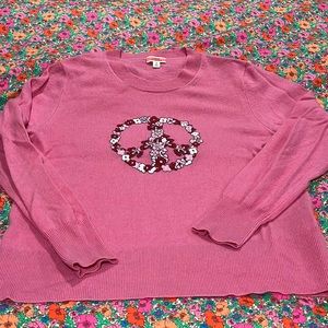 J. Crew Cashmere peace sign sweater